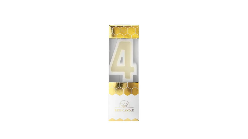 Wondercandle® Bienenwachskerze Nummer 4 weiß