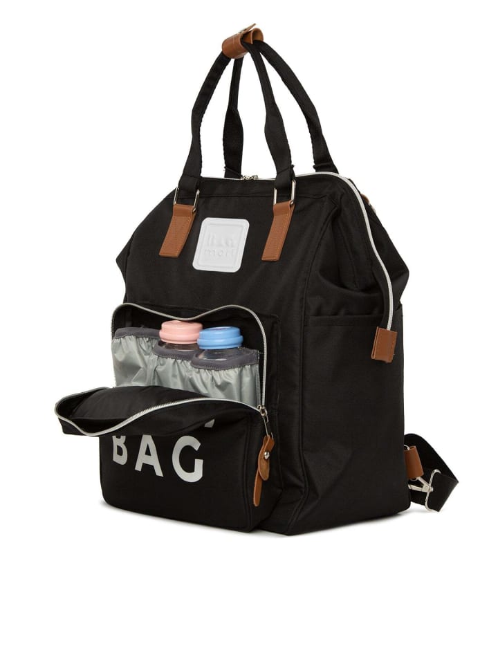 BAGmori Wickeltasche - Rucksack in Schwarz günstig kaufen onesize