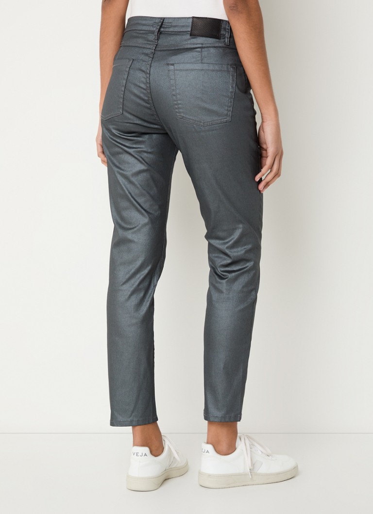 OPUS Emliy Jeans, blugi eleganți, slim fit, cu talie medie și finisaj metalic.