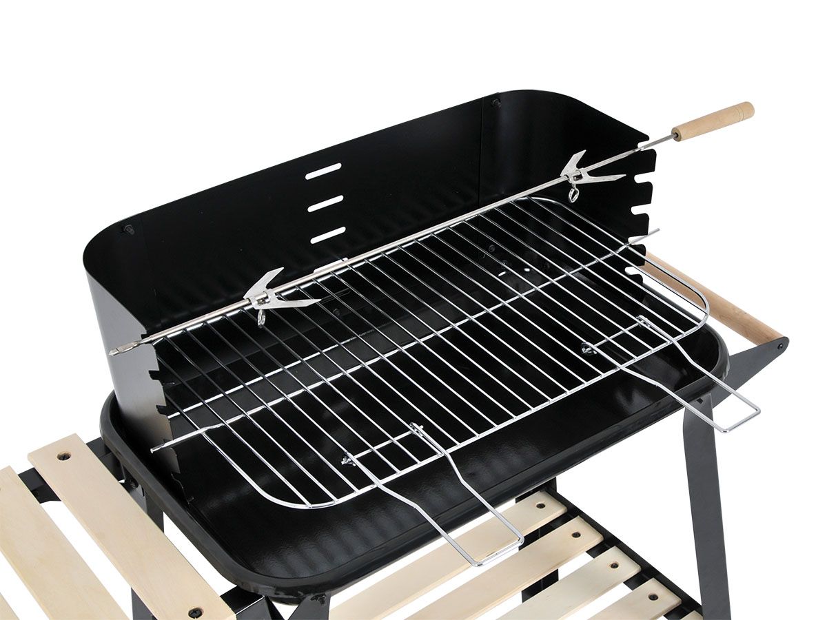 Rechteckiger Grill auf Rädern