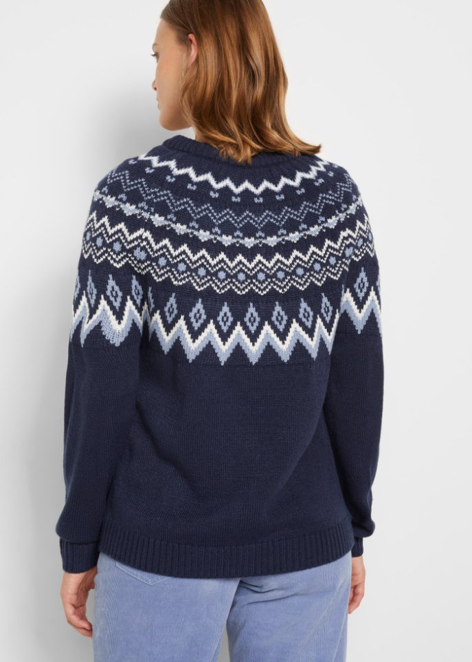 Hochgeschlossener Norweger-Pullover