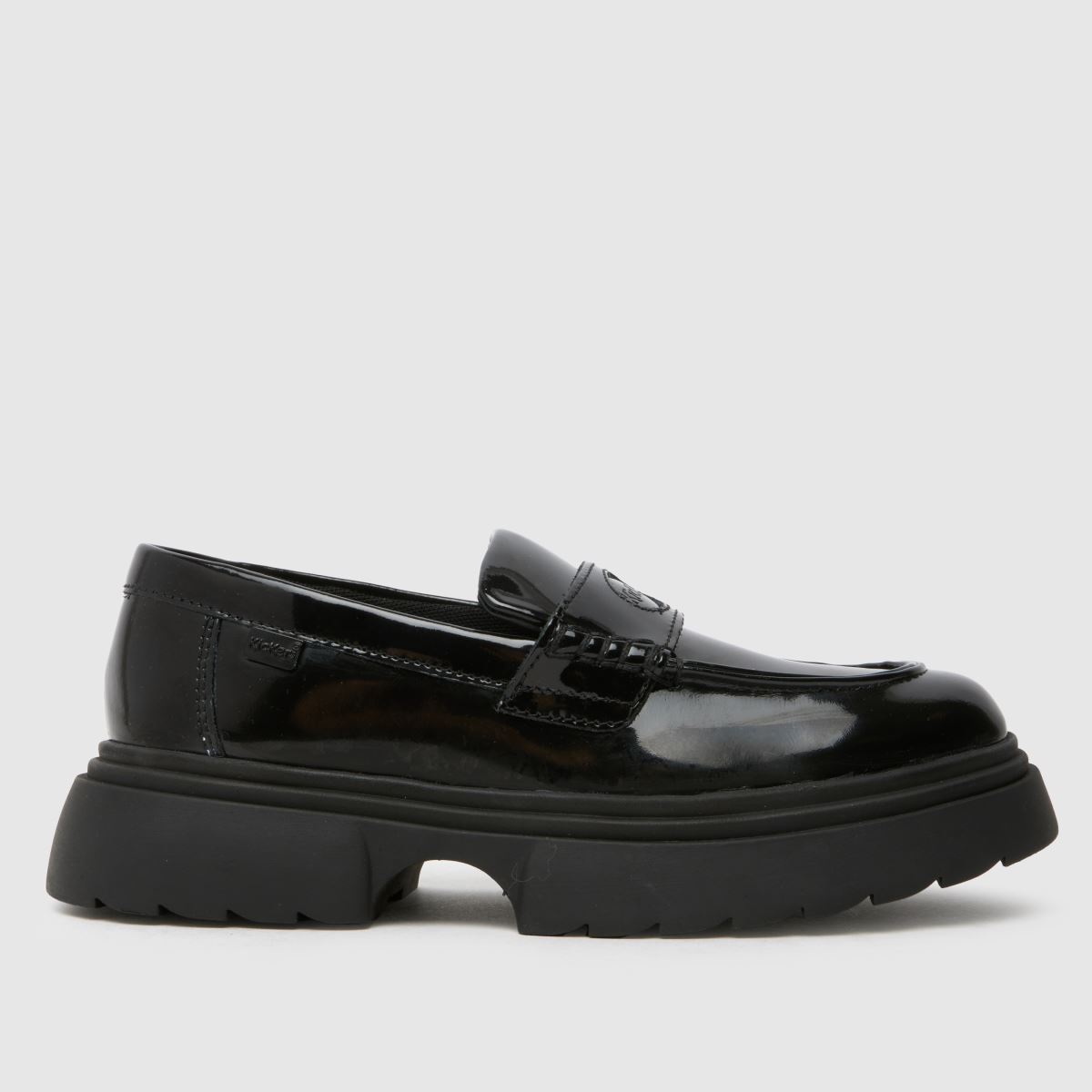 Kickers svarta Kenzi loafers för flickor och juniorer