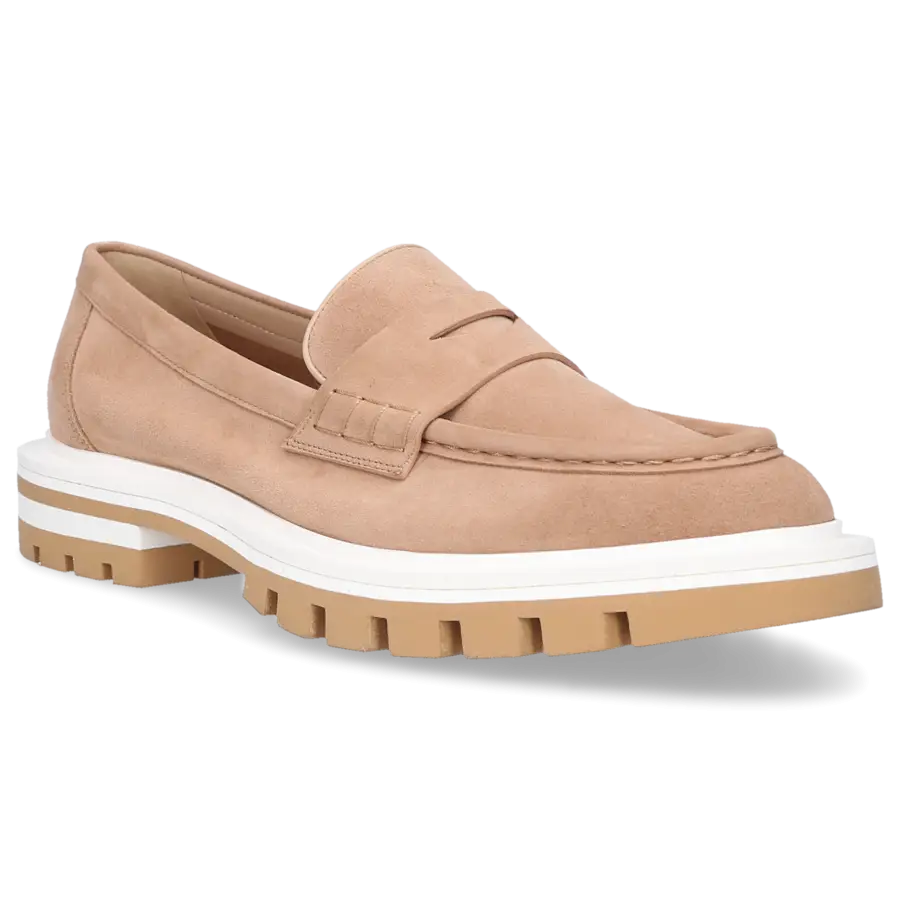 Santoni - Loafer 59950 Veloursleder - beige