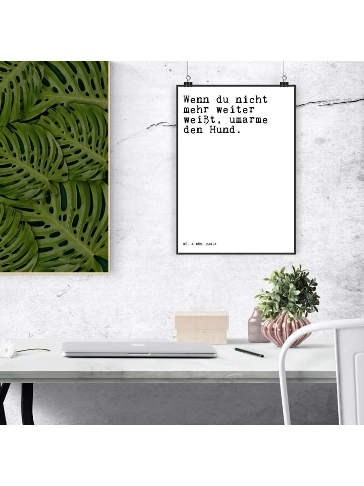 Mr. & Mrs. Panda Poster Wenn du nicht mehr... mit Spruch in Weiß günstig kaufen