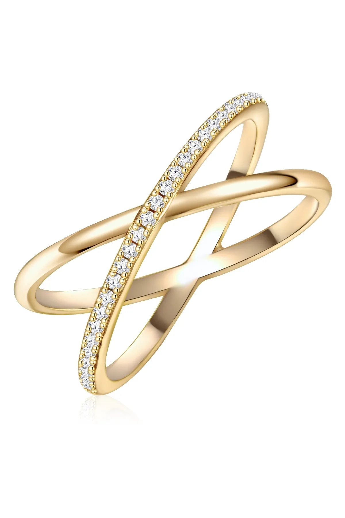 Glanzstücke München  Silberring Ring Sterling Silber gelbgold Zirkonia weiß