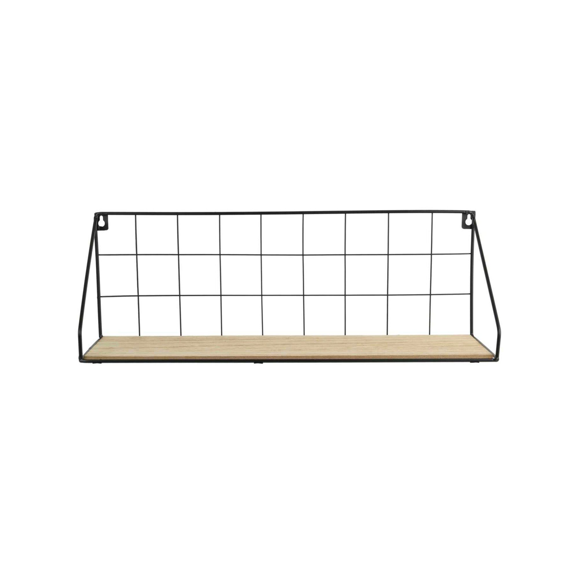 Etagère filaire métal et bois – 1 tablette