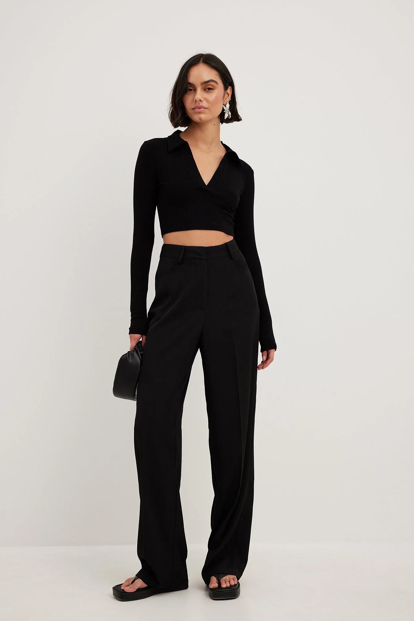 Crop-Top mit Kragen-Detail