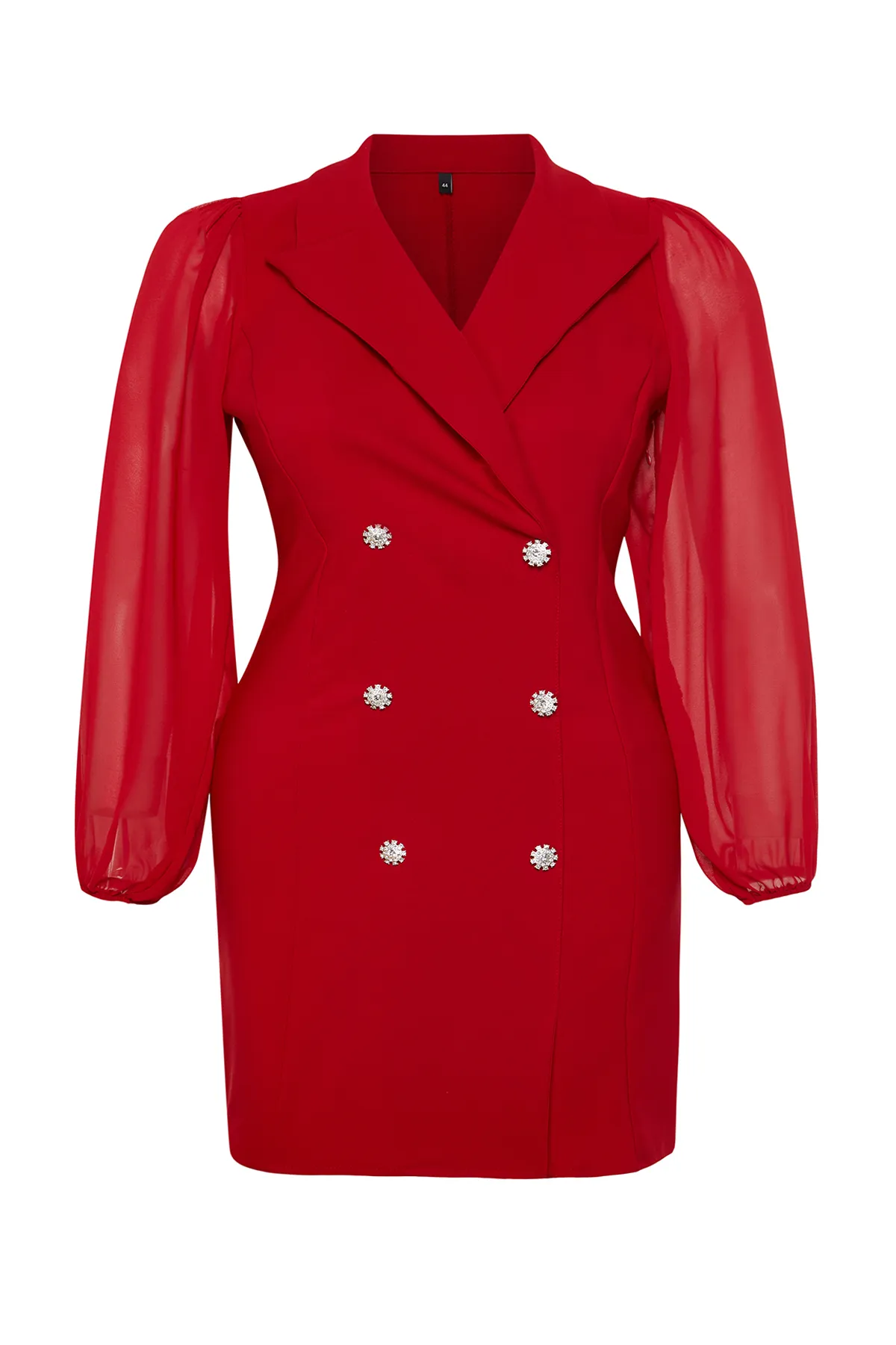 Trendyol Curve  Rotes gewebtes Jackenkleid TBBSS24AH00008