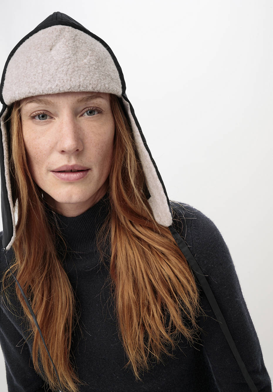Unisex Nature Shell Trapper-Mütze mit Schurwoll-Wattierung
