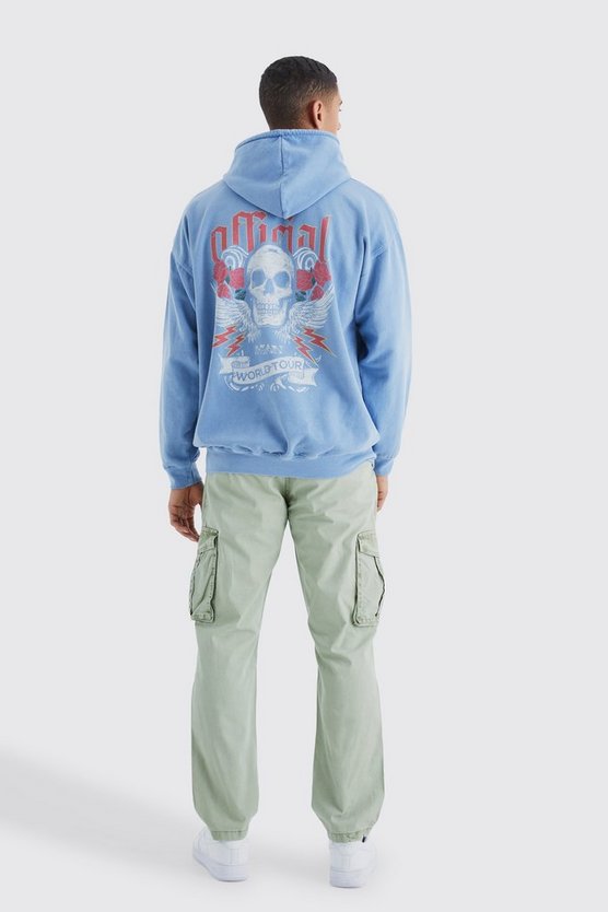 Oversize Hoodie mit Totenkopf-Print