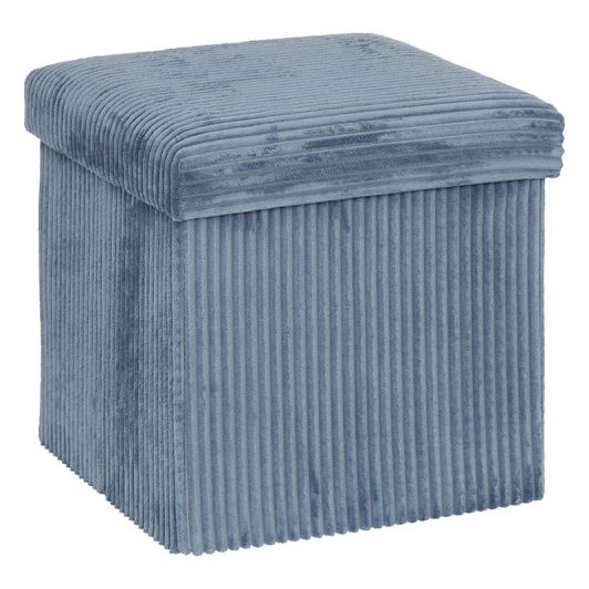 Puf składany 38×38 cm – niebieski aksamit