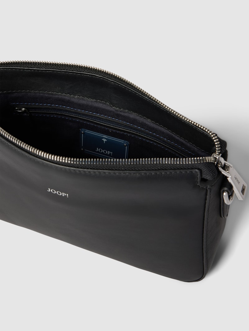 Handtasche mit Label-Details Modell 'Jasmina' in schwarz
