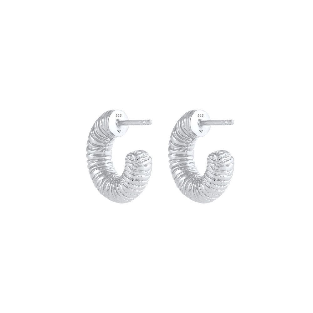 Elli PREMIUM Elli PREMIUM Boucles d'Oreilles Boucles d'oreilles créoles pour dames Chunky Tren Boucles d'oreilles