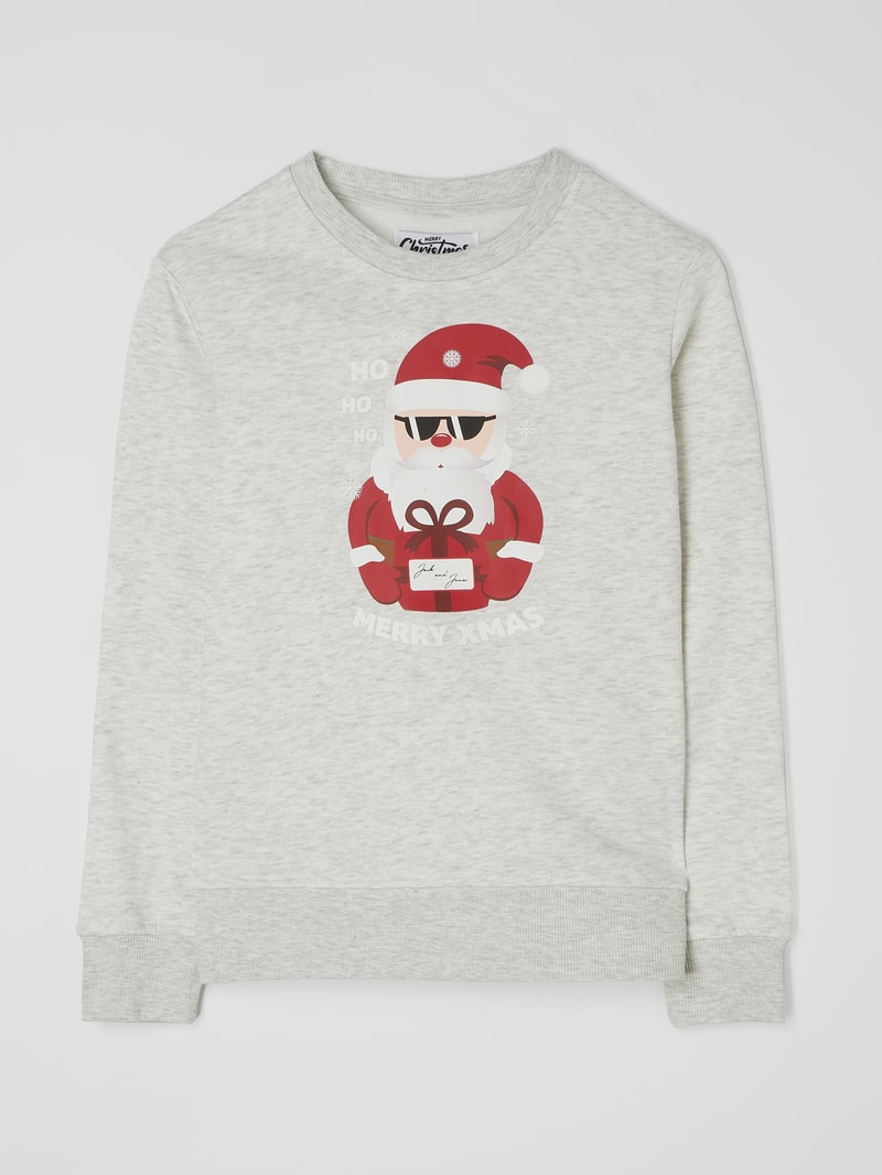 Sweatshirt mit Print Modell 'Jortoon' in offwhite meliert