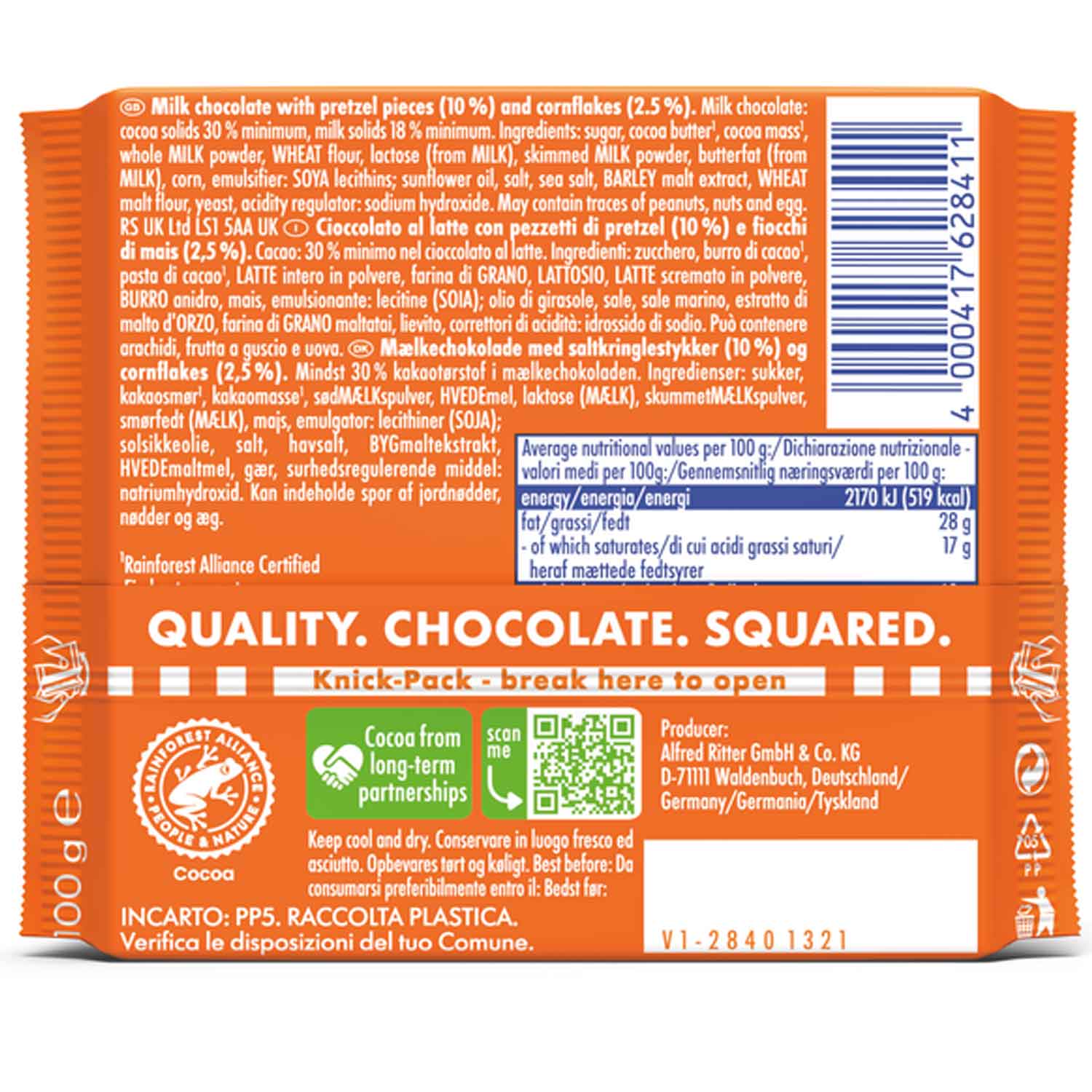Ritter Sport Groovy Crunchy Brezel 100g