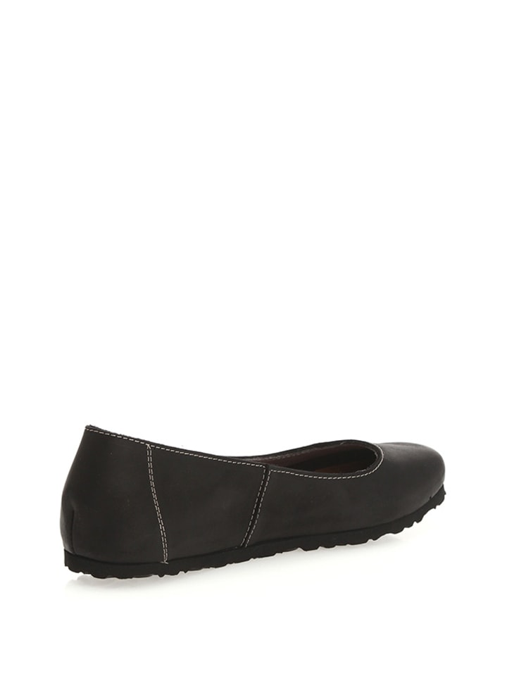 Comfortfusse Leder-Ballerinas in Schwarz günstig kaufen