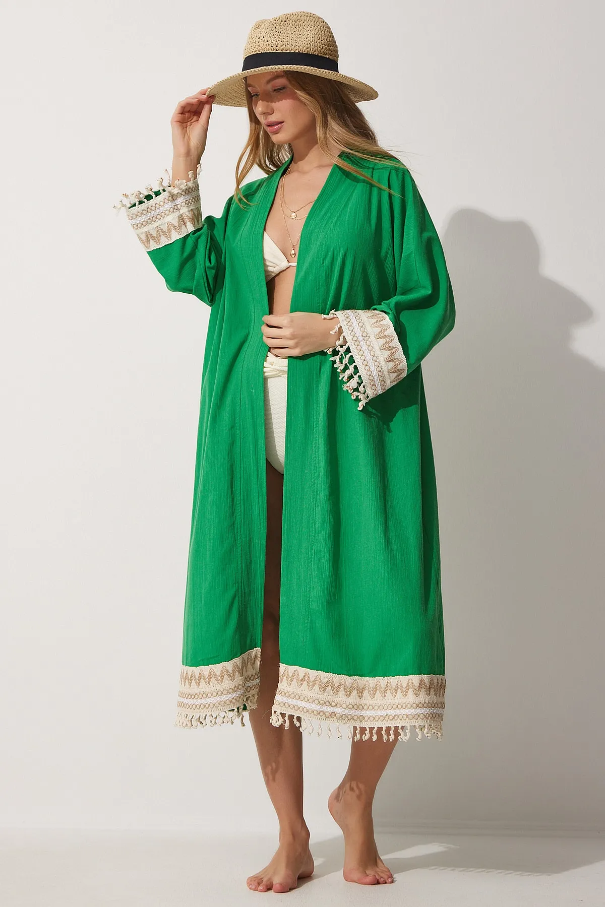 Happiness İstanbul  Kimono & Kaftan - Grün - Regular Fit