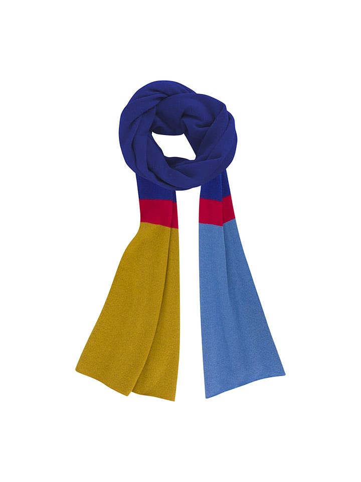 Remember Woll-Schal ''Reto'' in Blau/ Hellblau/ Oliv - (L)180 x (B)40 cm günstig kaufen onesize