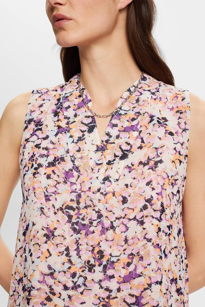 Florales Top aus Crêpe-Chiffon