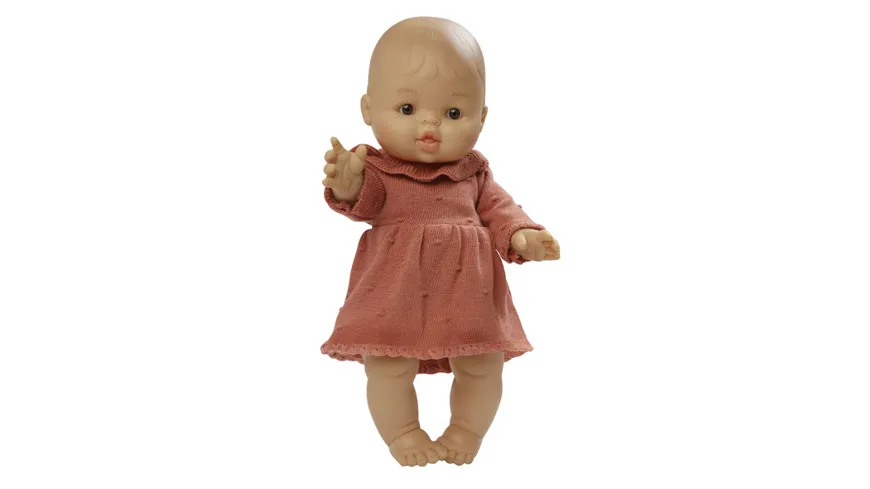 Heless - Puppen-Strickkleid aus 100 % Bio-Baumwolle, pfirsich, Gr. 35-45 cm