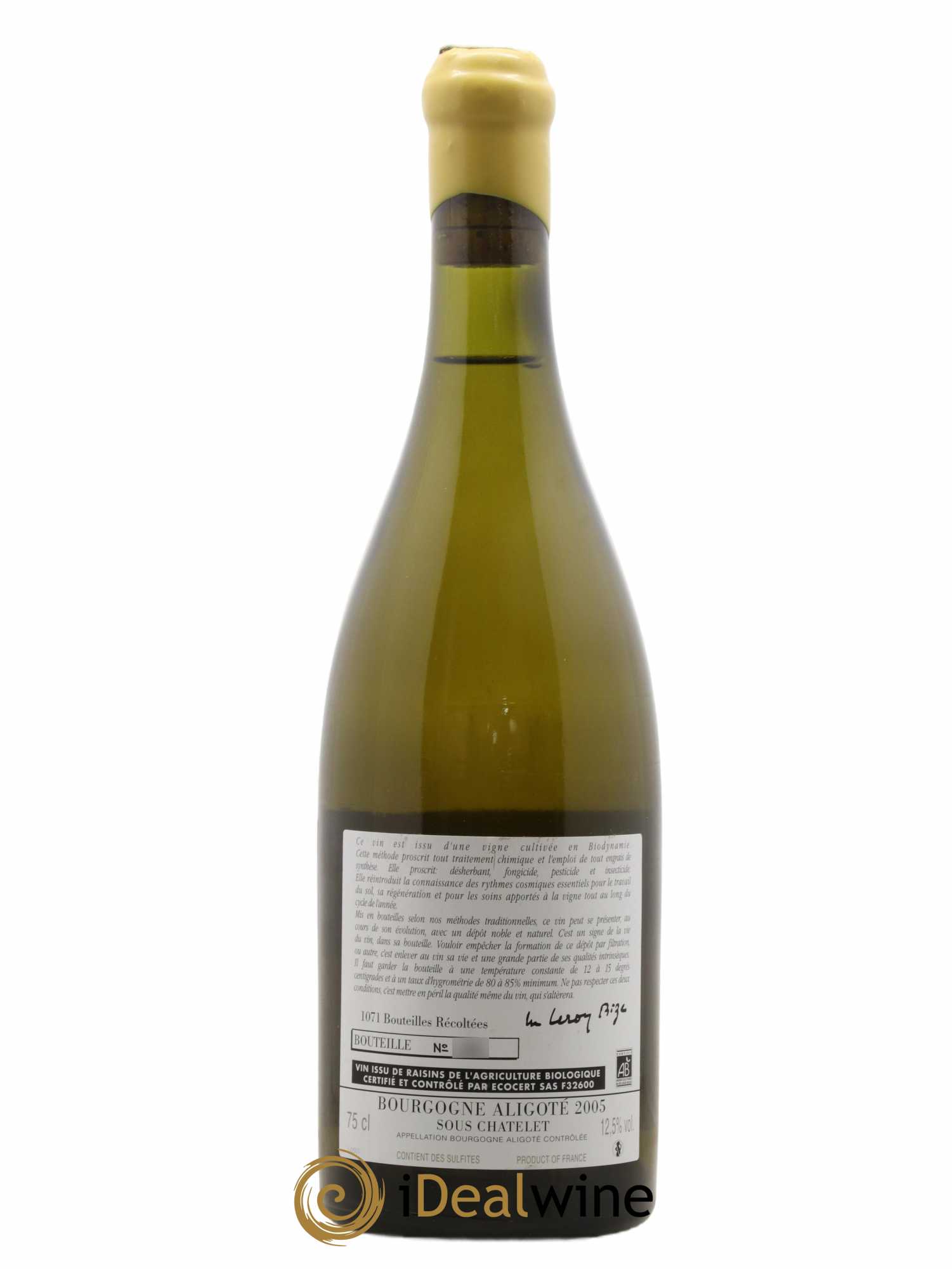 Bourgogne Aligoté Sous Chatelet d'Auvenay (Domaine)  2005 - Lot de 1 Bouteille
