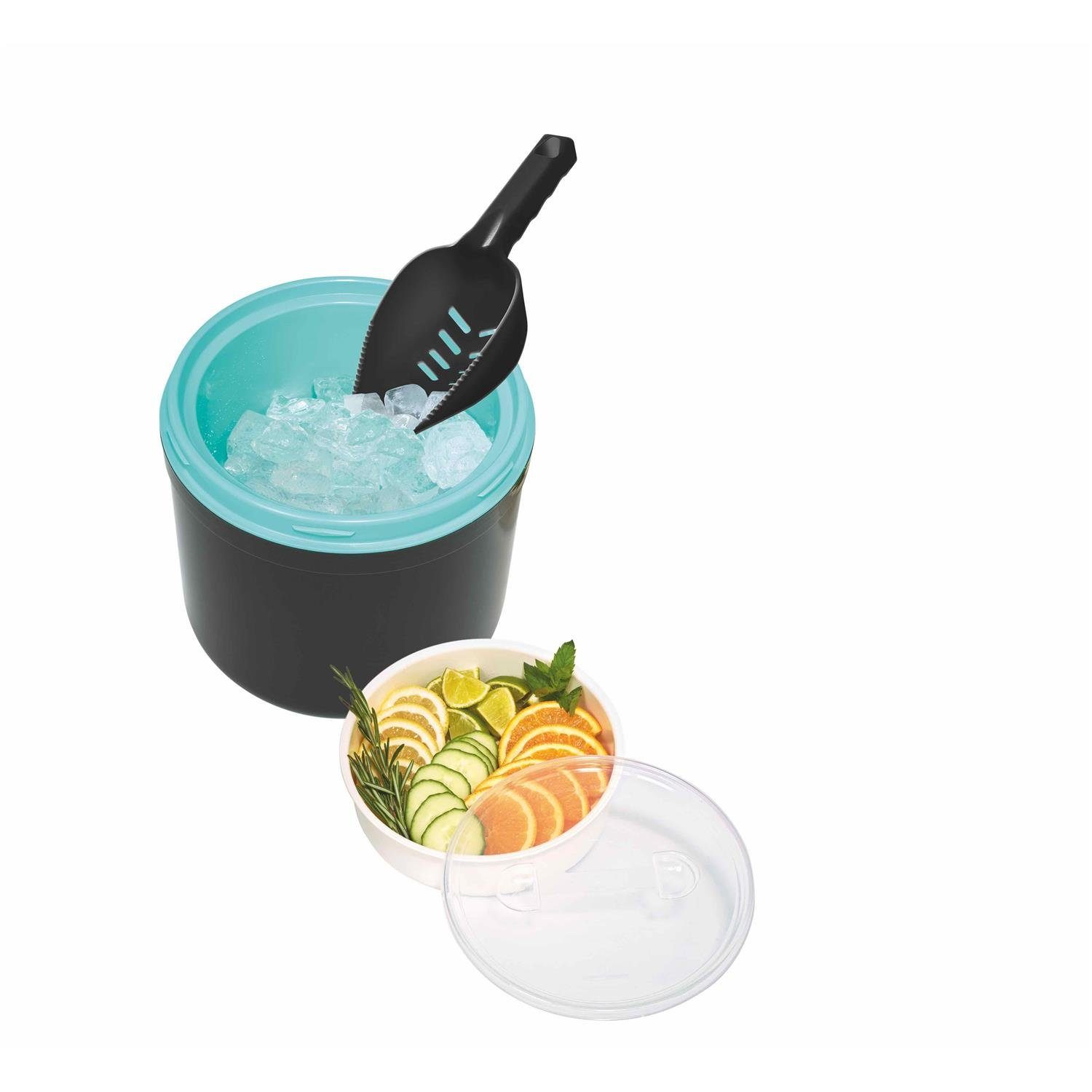 Fuchs Gastronomiebedarf Eiswürfelbehälter Eiswürfelbehälter Lebensmittelbehälter Eiswürfeleimer, (4-tlg), Eis- und Lebensmittelbehälter Hot & Cold