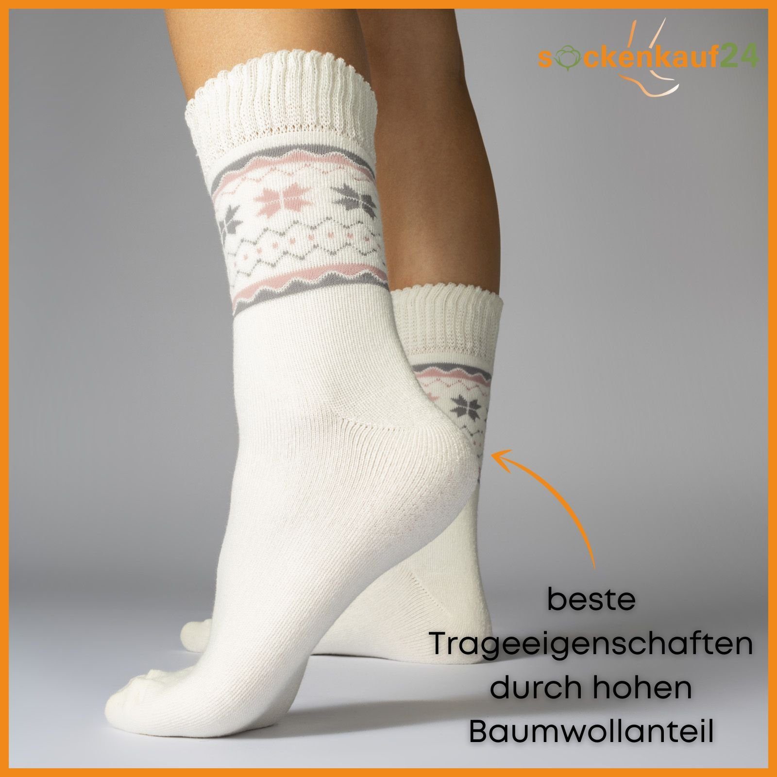 sockenkauf24 Thermosocken 6 oder 12 Paar Damen Wintersocken Damensocken mit Innenfrottee (38204, 6-Paar, 39-42) WP