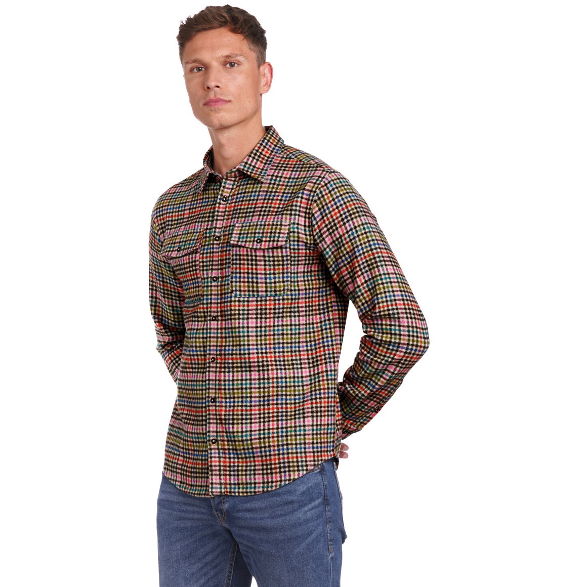 Herren Flanellhemd mit Brusttaschen