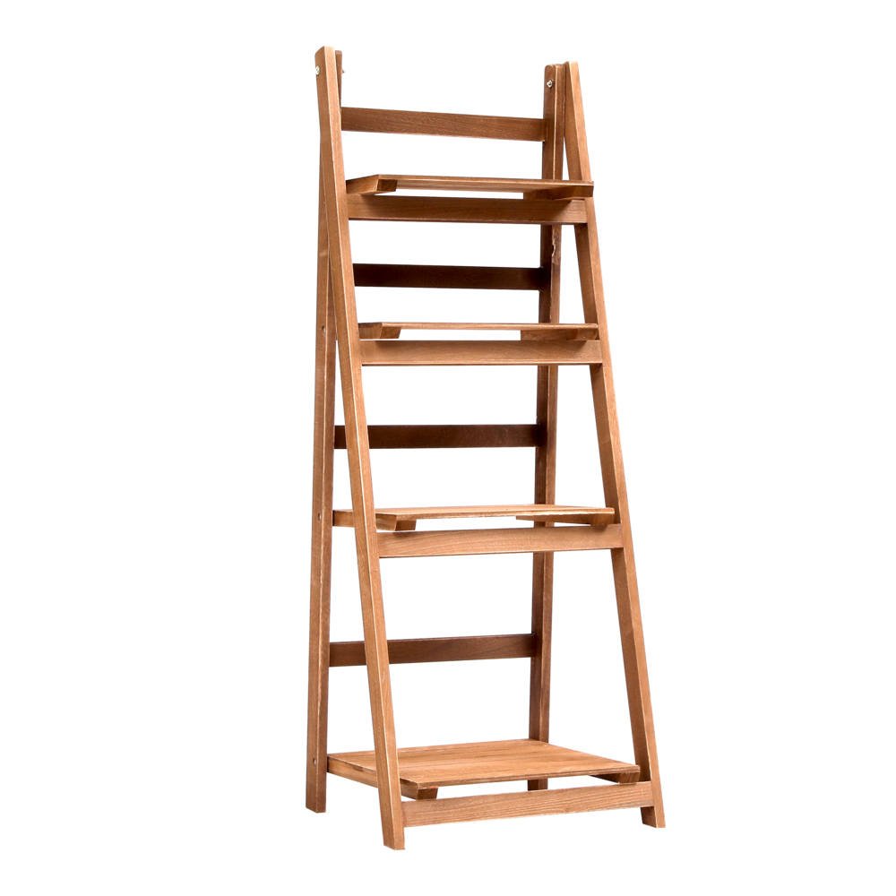 Happy Home Blumentreppe Pflanzenregal mit 4 Ablagen WPS01-HOL Holz