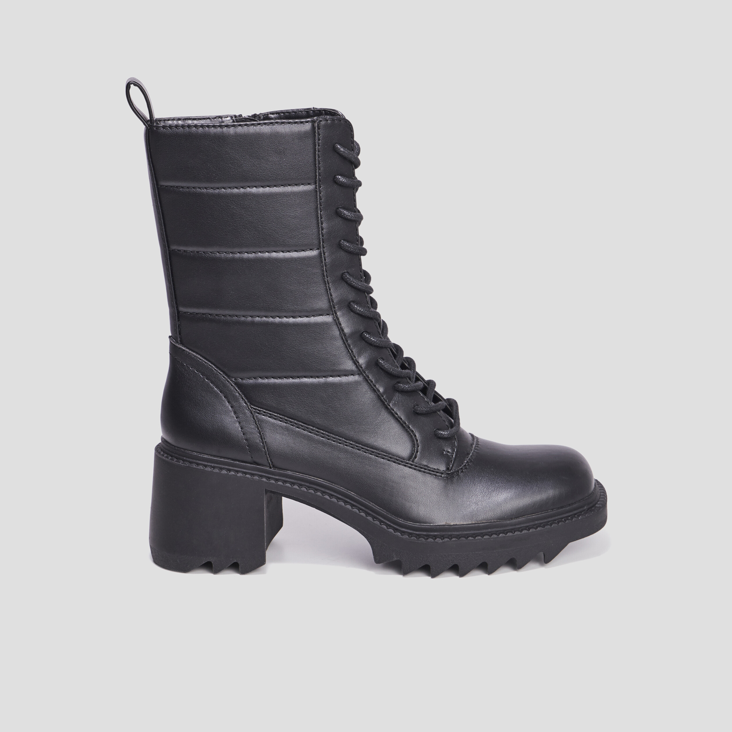 Bottes à talons crantées noir femme | La Halle