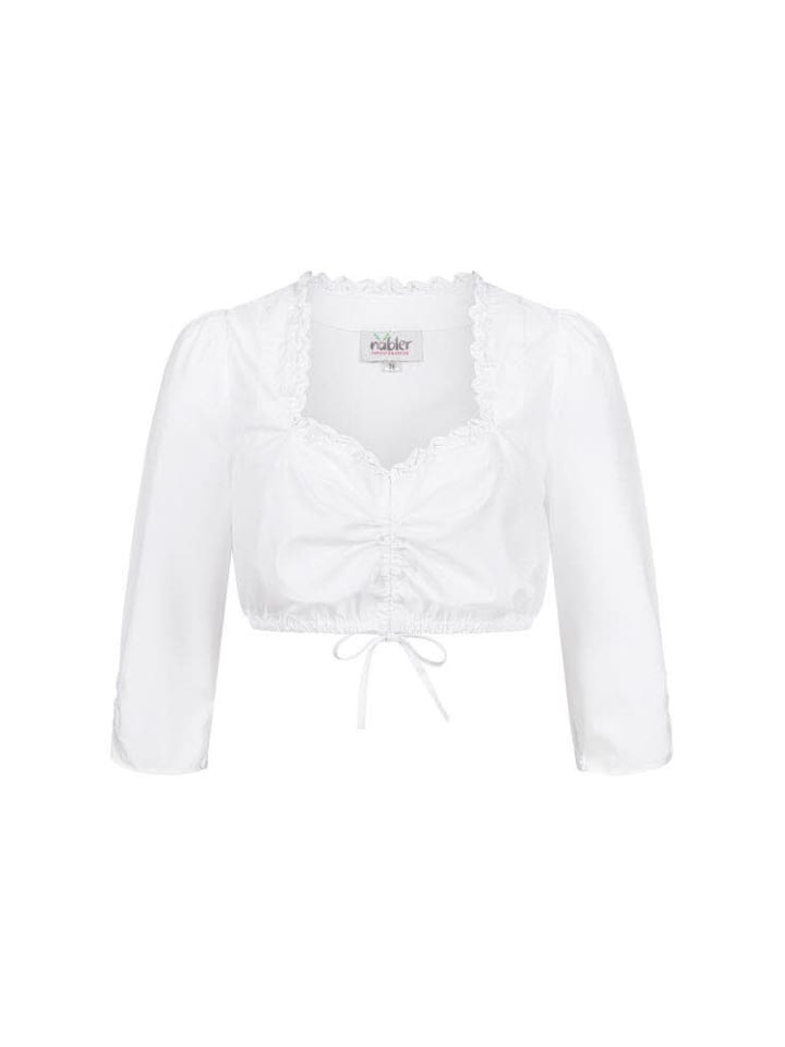 Nübler Dirndlbluse 3/4 Arm Isabel in Weiß günstig kaufen