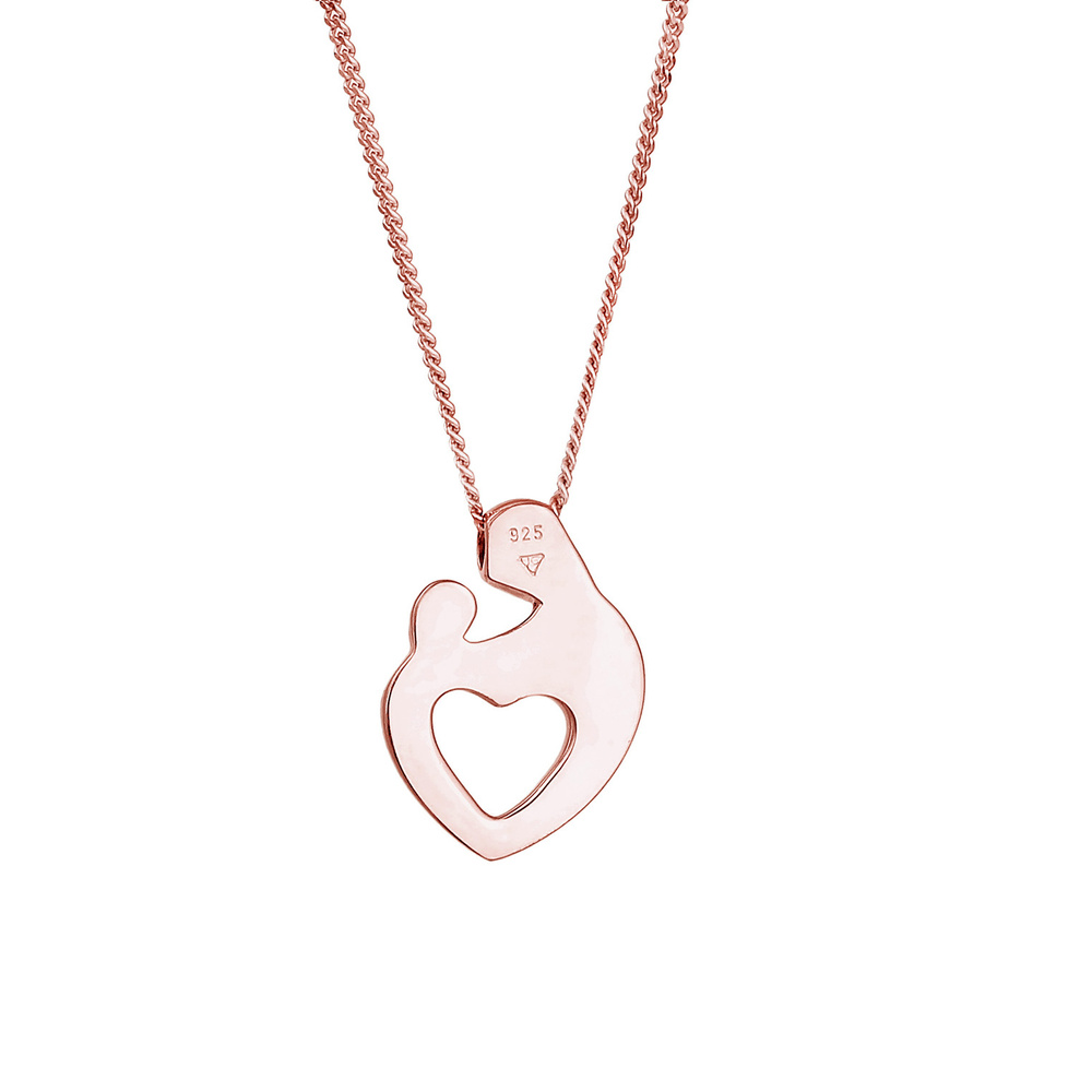 Elli Elli Collier Femmes Mère Enfant Cœur Connexion en Argent Sterling 925 Bijoux