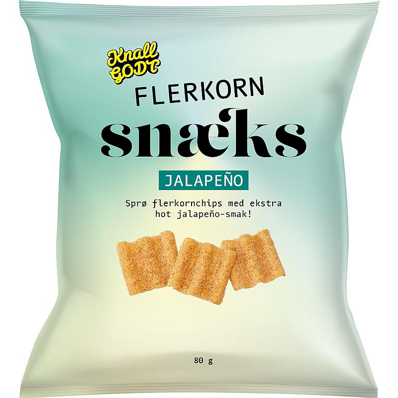 KnallGodt Flerkornsnacks 80 g Jalapeno Knallgodt