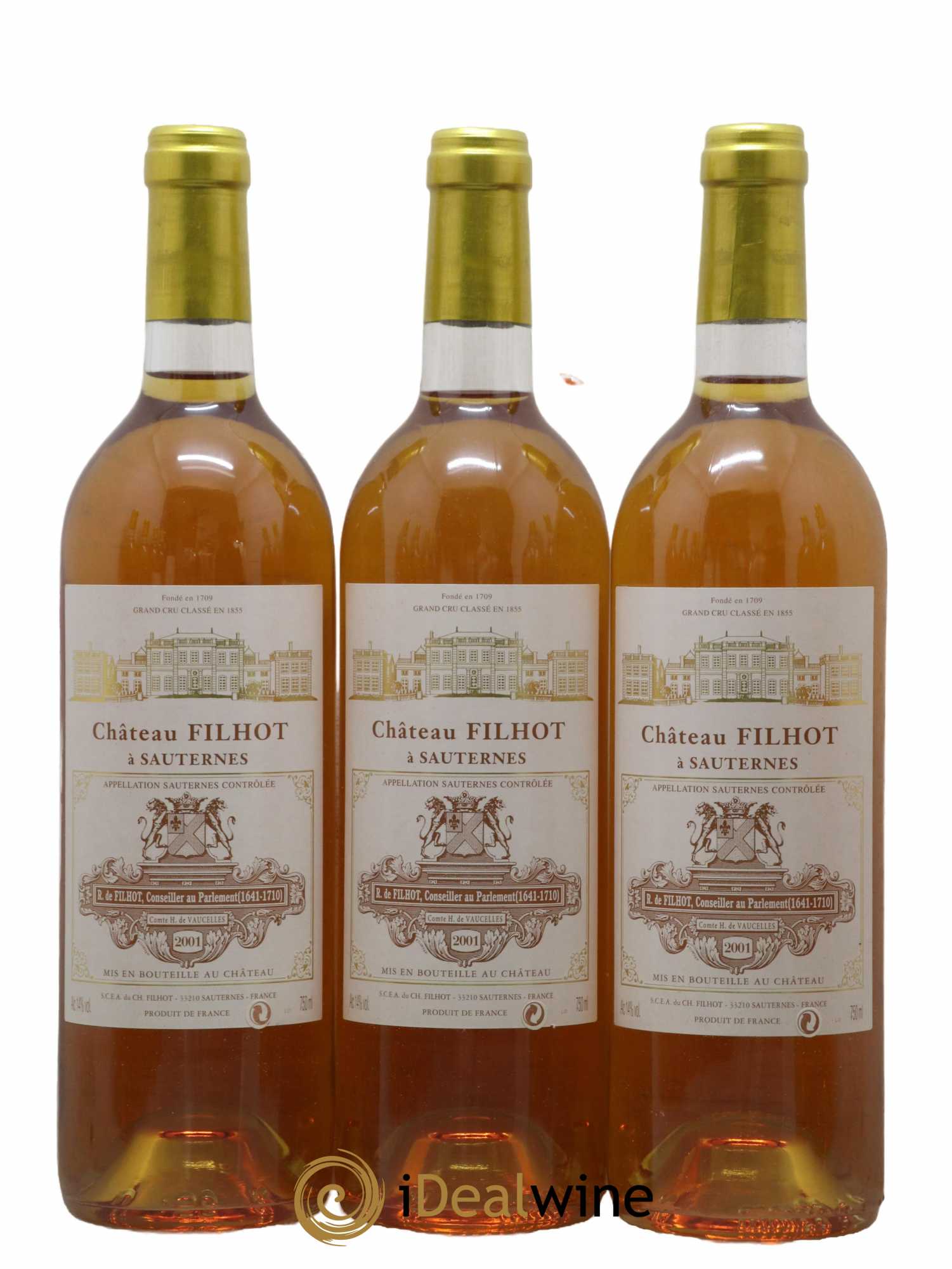 Château Filhot 2ème Grand Cru Classé  2001 - Lot de 12 Bouteilles