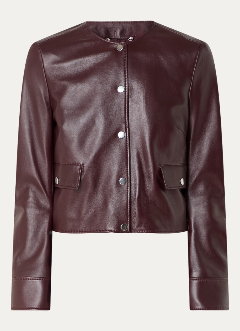 HUGO BOSS Samarie lambskin jacket with flap pockets