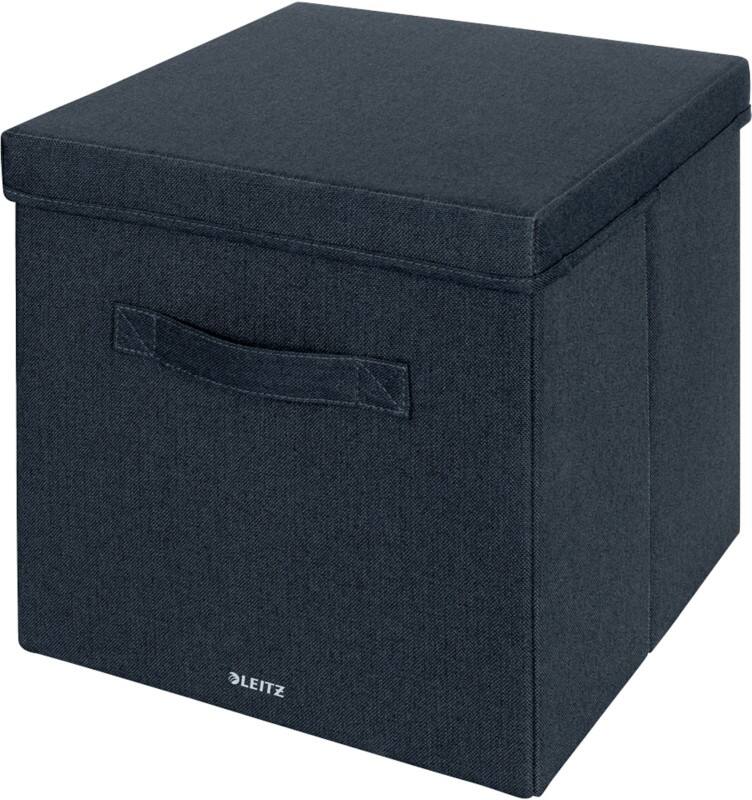 Leitz Stoff Aufbewahrungsbox 6145 mit Deckel Groß Grau 35,6 Liter 330 x 380 x 325 mm 2 Stück