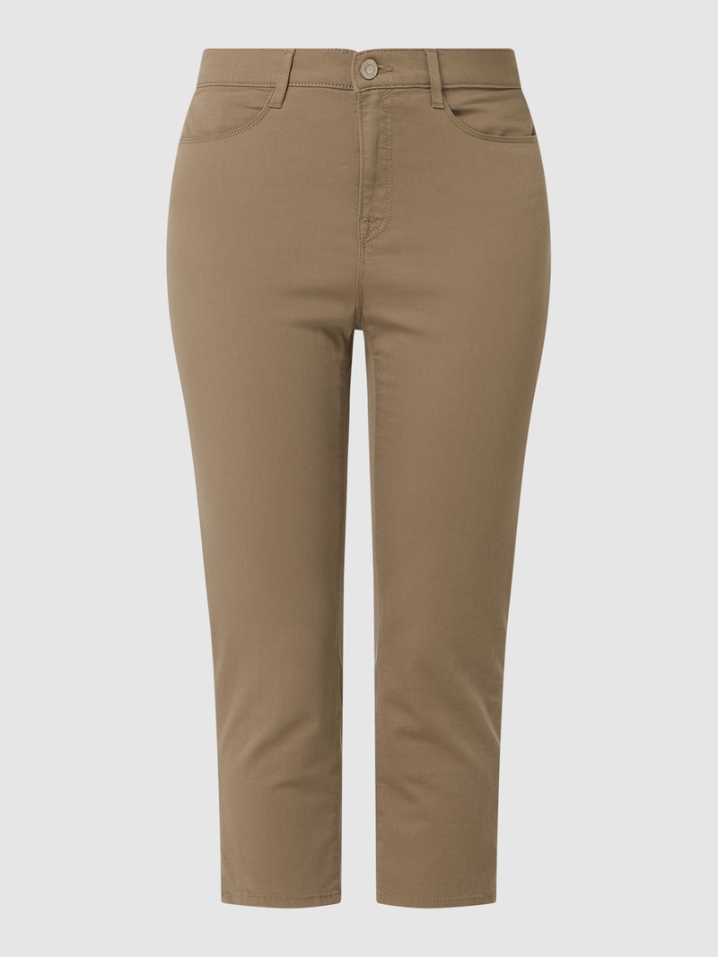 Slim Fit Caprijeans mit Stretch-Anteil Modell 'Mary' in khaki