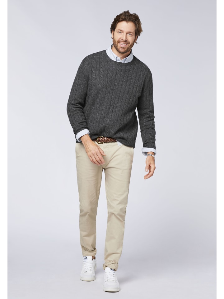 Polo Sylt Strickpullover in Grau günstig kaufen