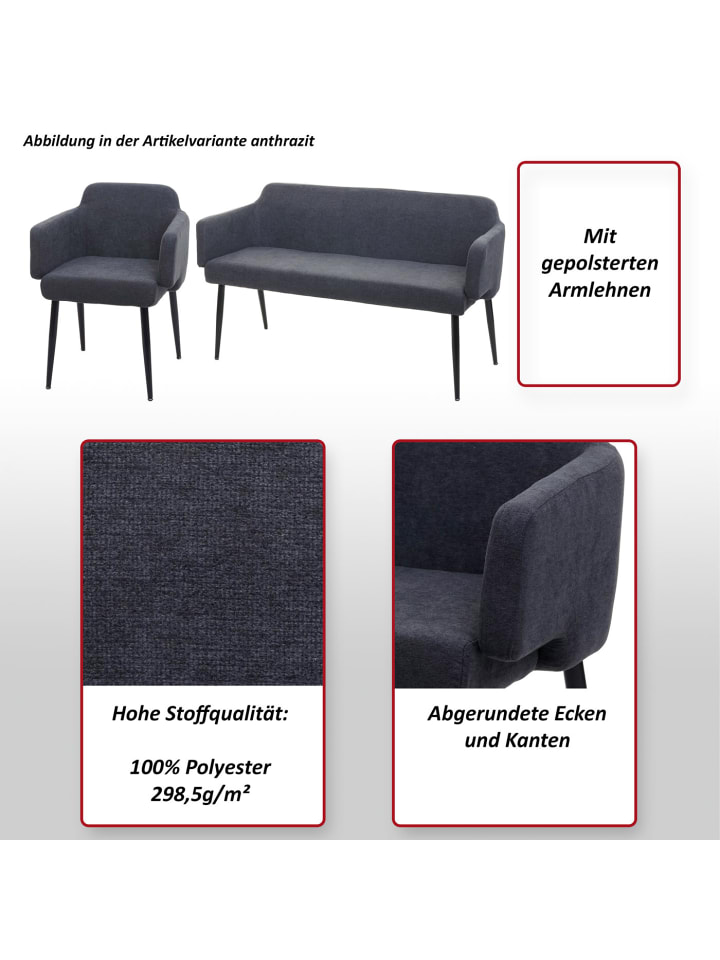 MCW Esszimmer-Set L13 4er-Set Stuhl Sitzbank, Anthrazit günstig kaufen onesize