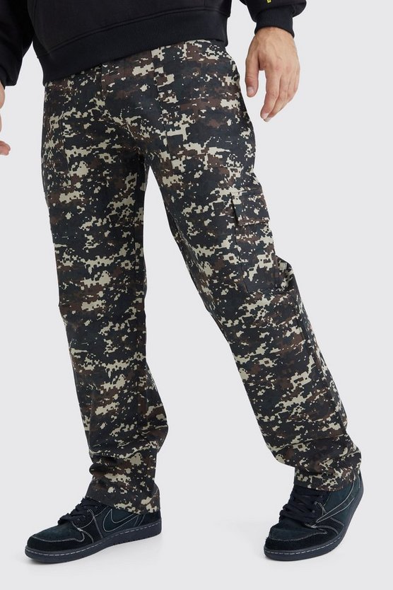 Camouflage Hose mit geradem Bein