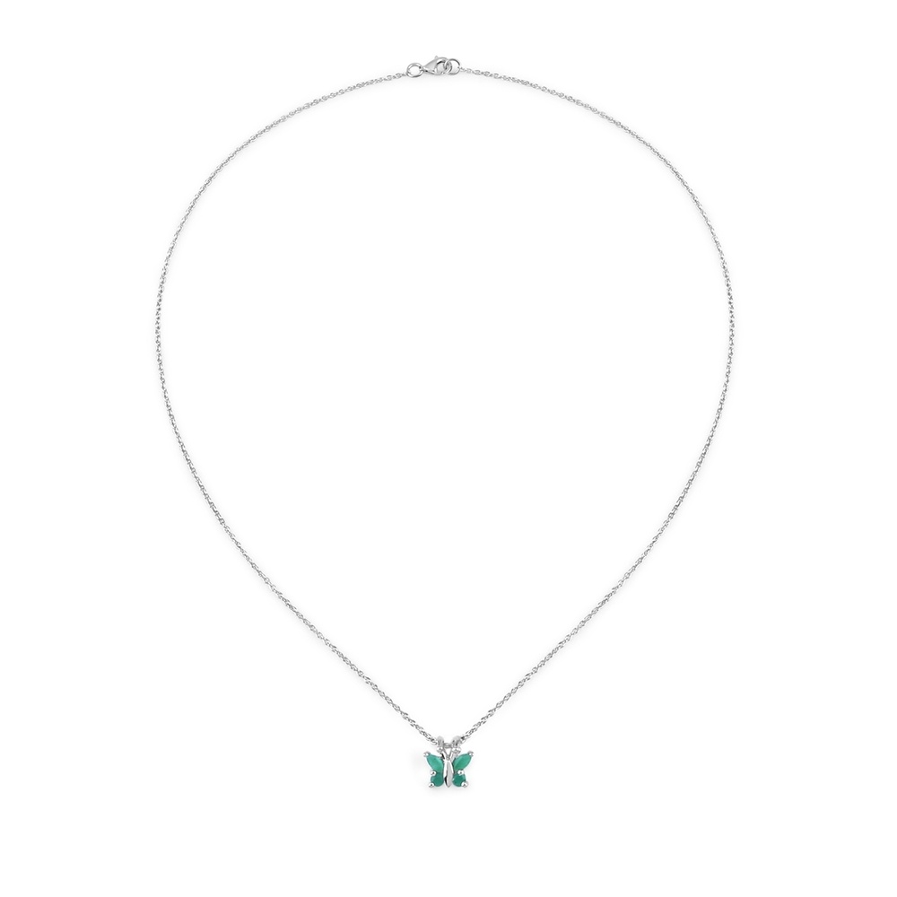 Rafaela Donata Chaîne Papillon Argent sterling Emeraude en Argent Bijoux