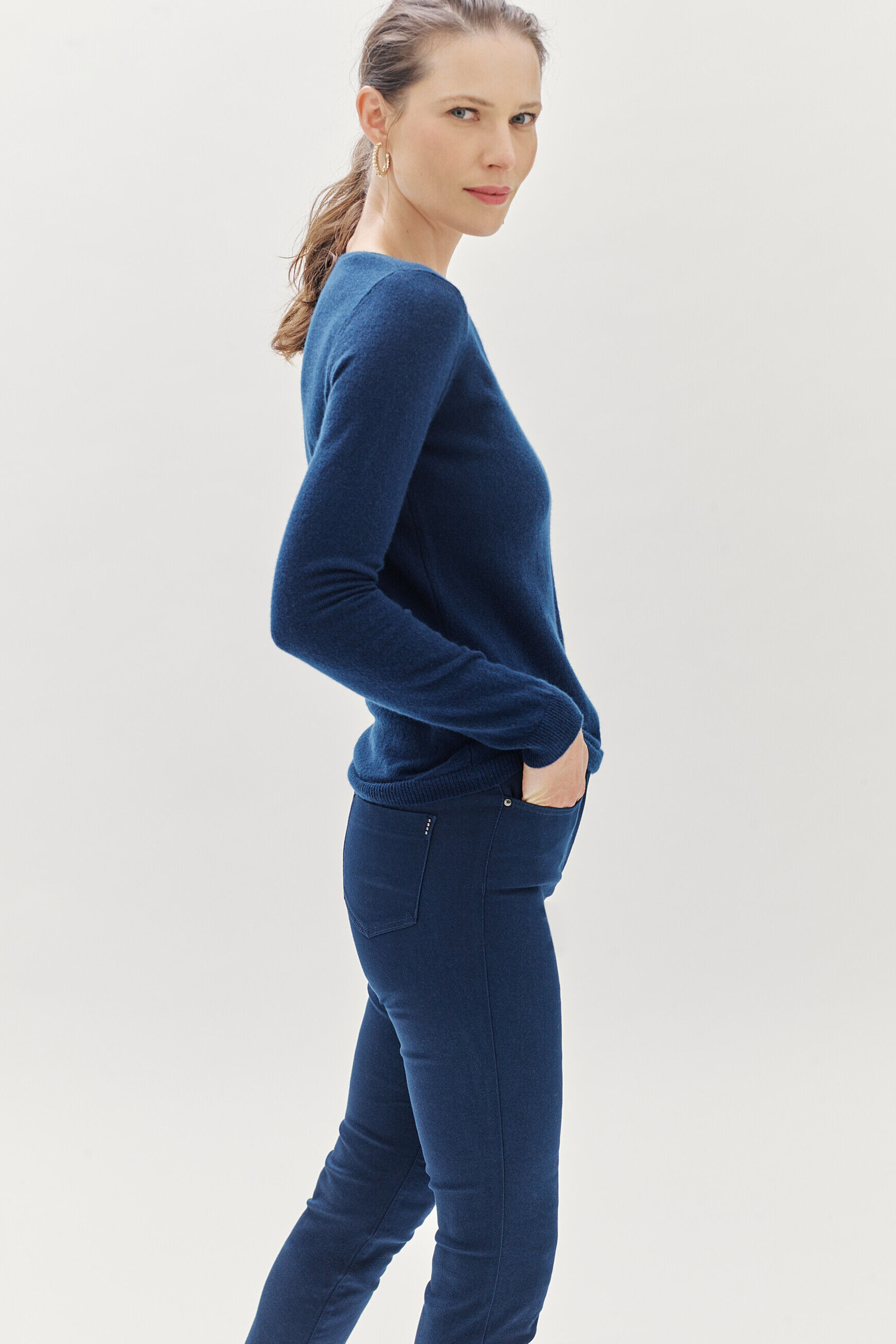 pantalon joss b bleu marine femme