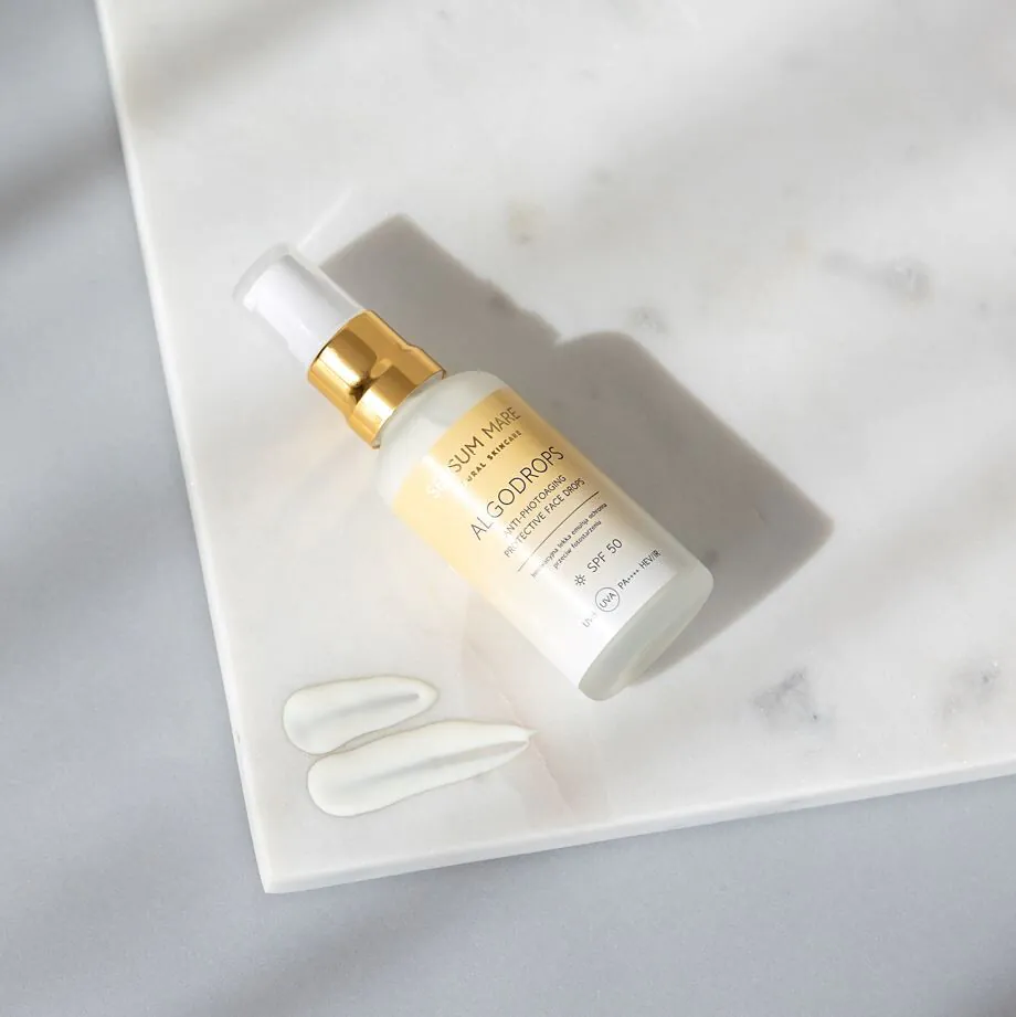 Sensum Mare Algodrops lysbeskyttende emulsion mod fotoældning SPF 50 Uvb Uva Pa++++ Hev/Ir