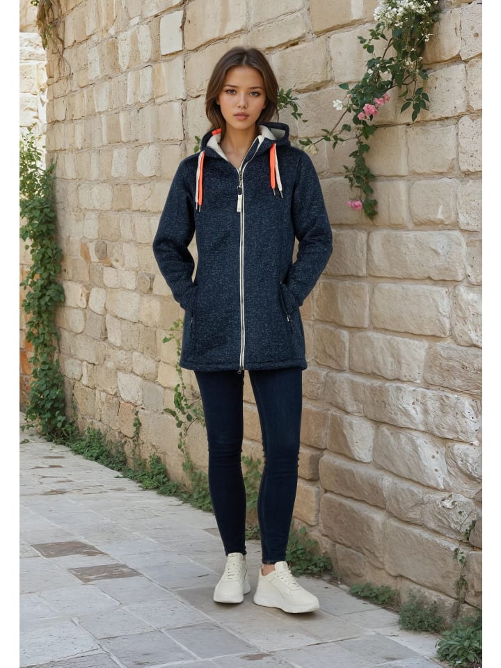 Salzhaut Strickfleecemantel Tärgern in Navy günstig kaufen