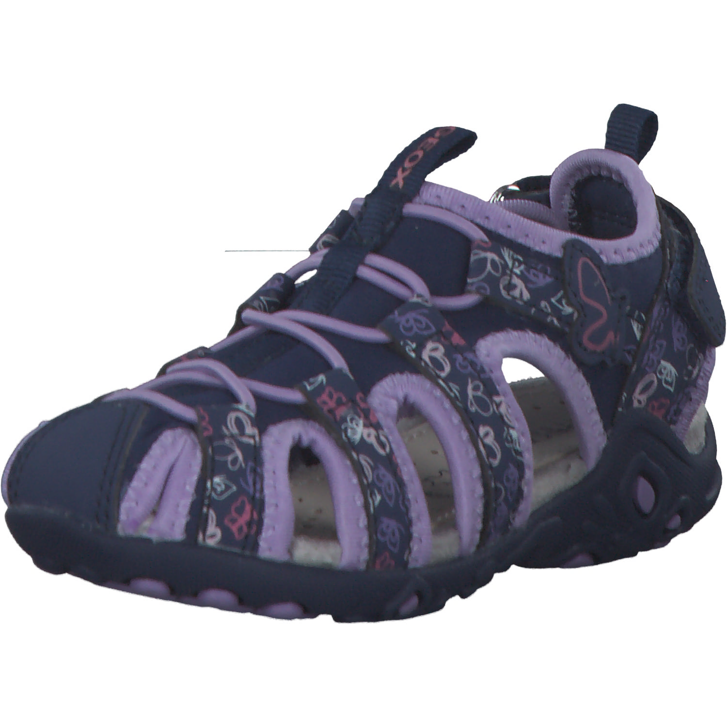 Geox J35GRA, Sandalen (Kinder), Kinder, NAVY/DK LILAC