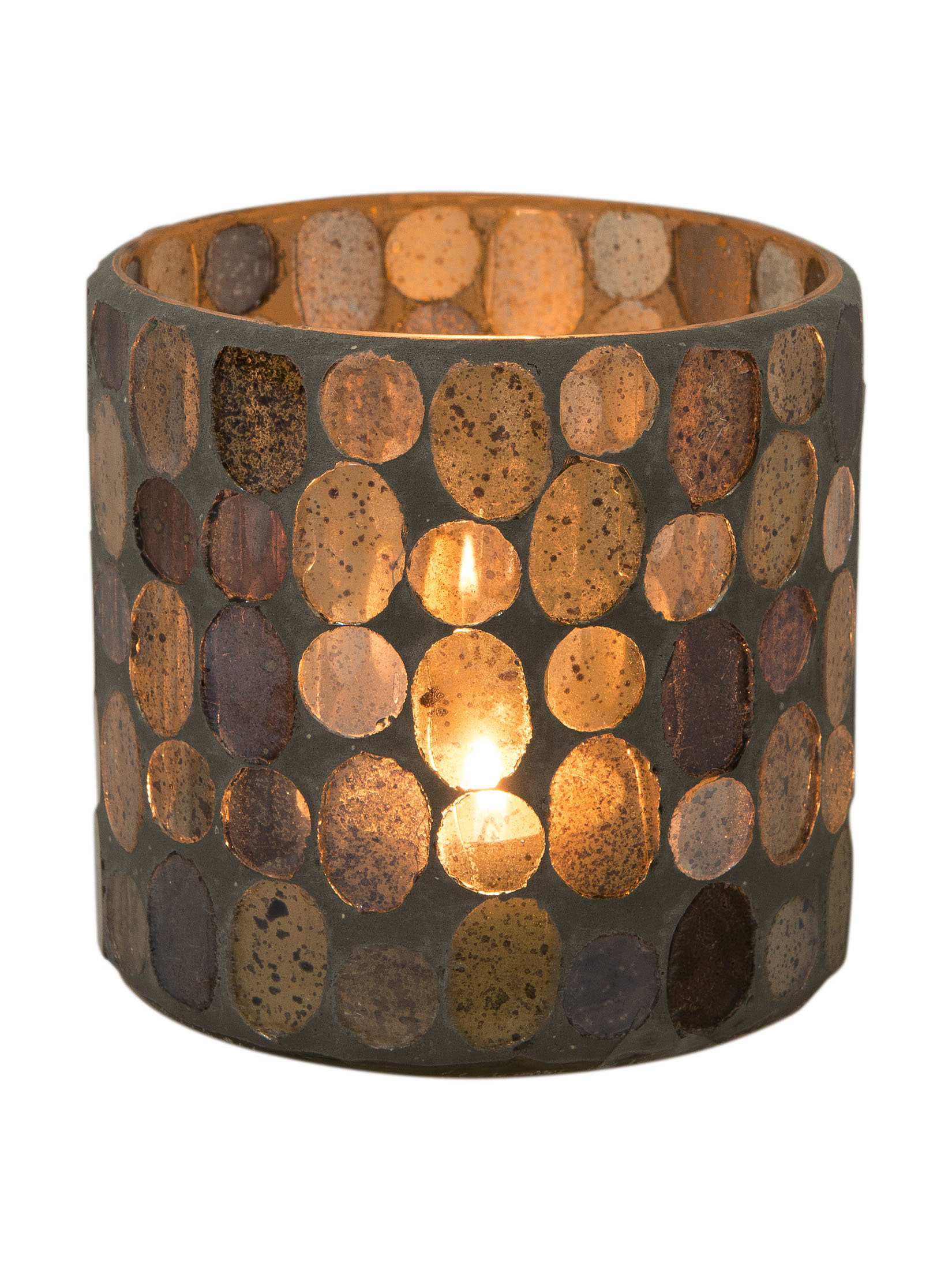 Tahitan Windlicht, Schwarz/Gold