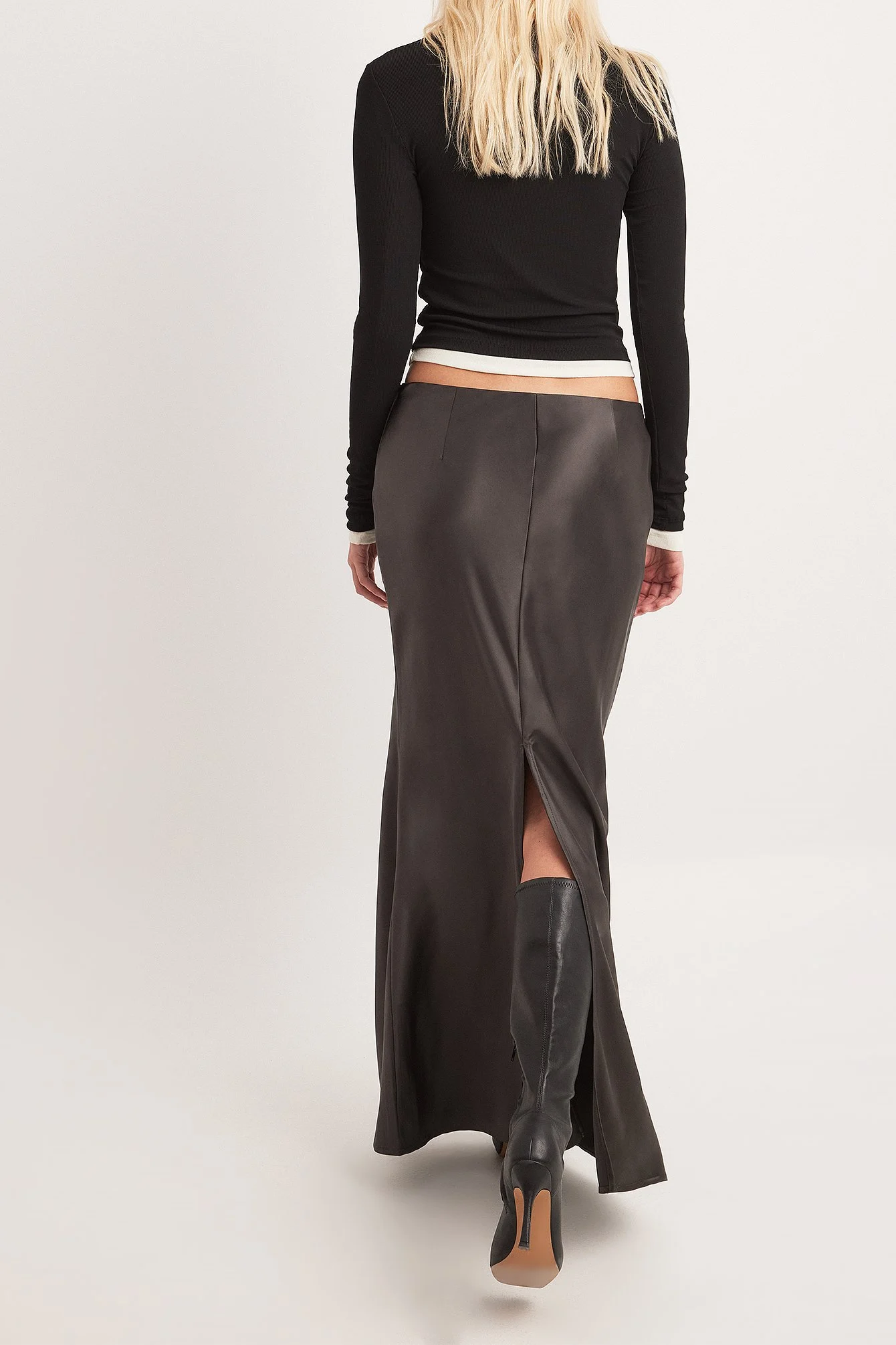Meerjungfrau-Maxirock aus Satin mit niedriger Taille