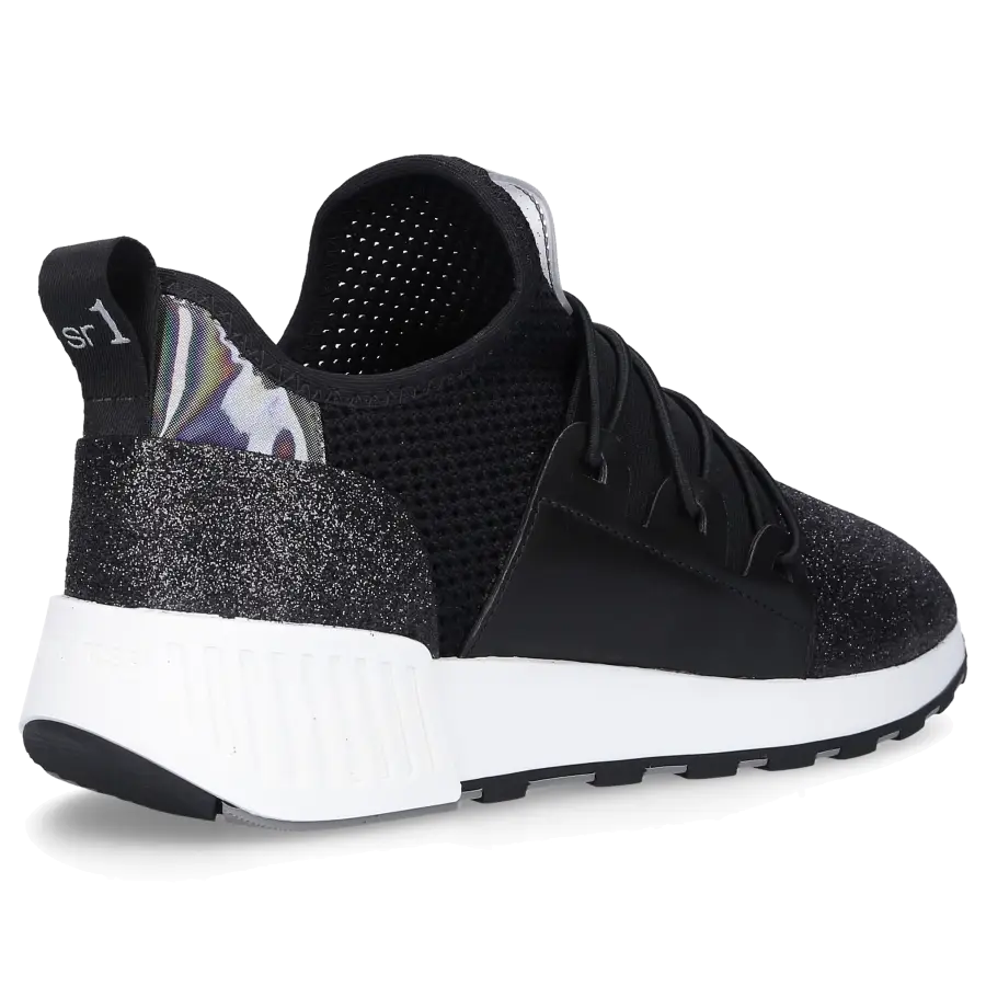 Sergio Rossi - Slip Ons SR1 RUNNING 010 Glitter Logo schwarz - schwarz