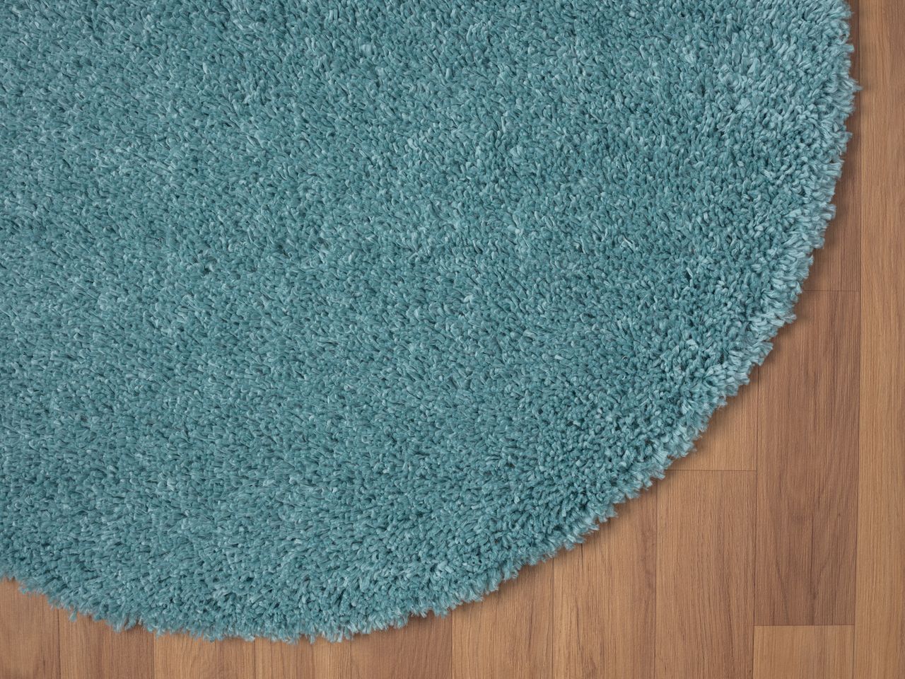 MyFlair Teppich Elodie, 100cm x 100cm, Farbe Hellblau, rund, Florhöhe 37mm