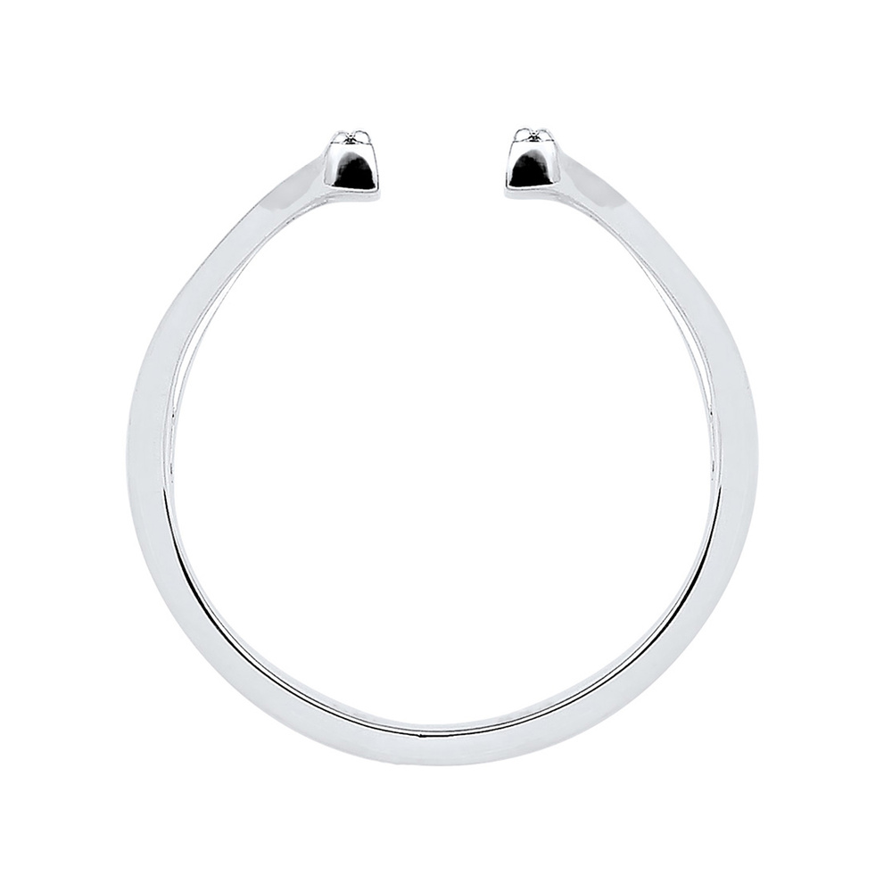 Elli Elli Bague Geo Resize Offen Kristalle 925 Silber Bague